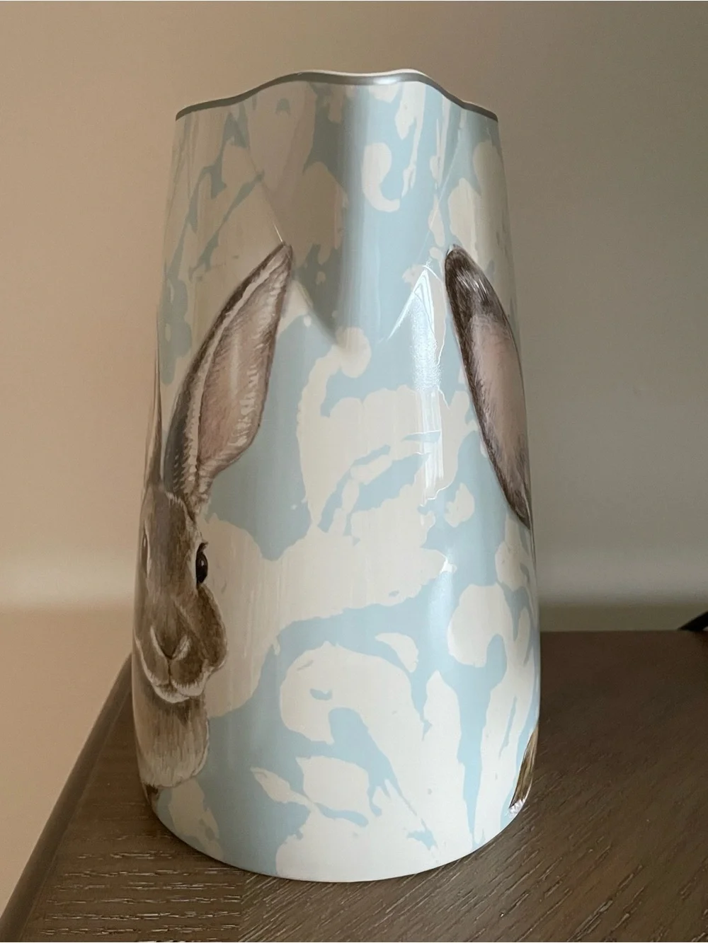Williams Sonoma Damask Easter Bunny Tall Pitcher - Retired